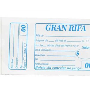 TALONARIO RIFA PEQUEÑO BON  BLANCO
