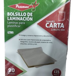 BOLSILLO LAMINACION CARTA /125 MIC X 20