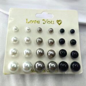 ARETES PERLAS BLANCO Y NEGRO