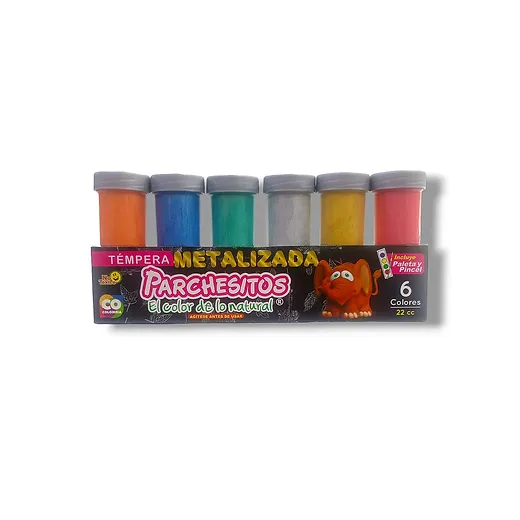 TEMPERA CAJA X6 METALIZADA STD