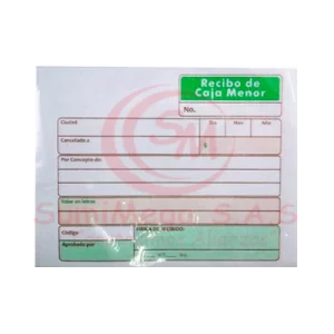 RECIBO CAJA MENOR X100H *3