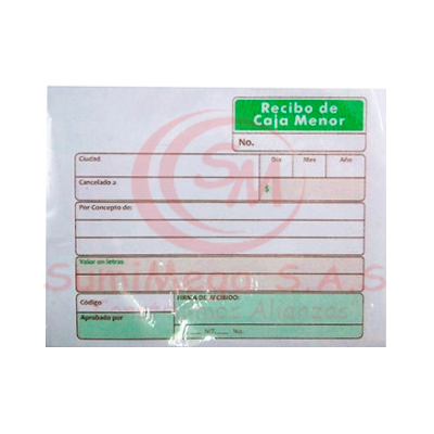 RECIBO CAJA MENOR X100H *3