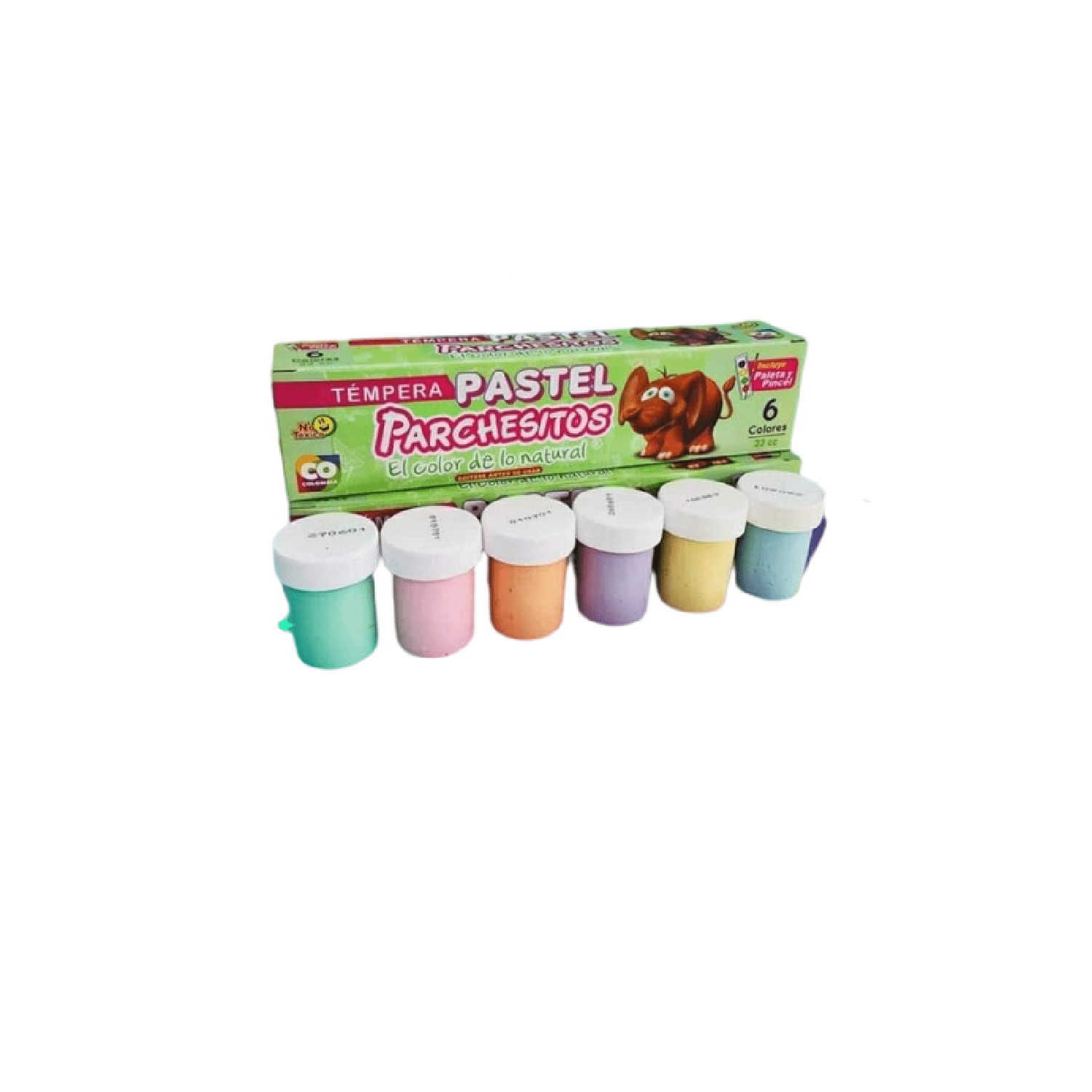 TEMPERA CAJA COLORES PASTEL X 6