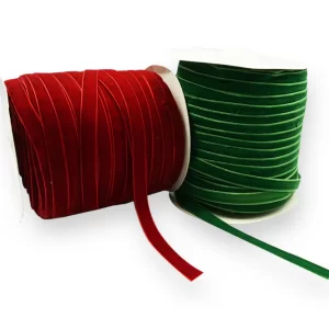 CINTA TERCIOPELO ROJA Y VERDE