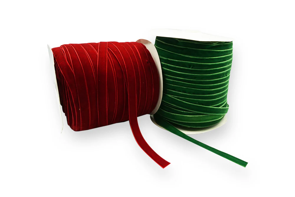 CINTA TERCIOPELO ROJA Y VERDE