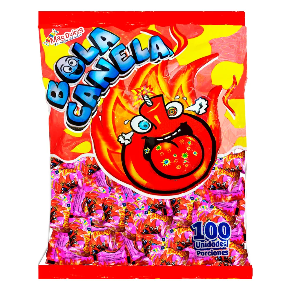DULCE BOLA CHICLE CANELA X100