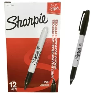 MARCADOR TIPO SHARPIE NEGRO X12