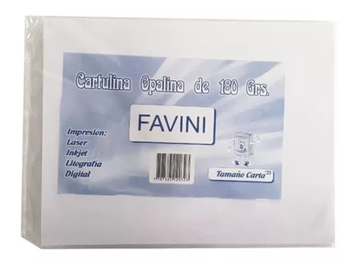 CARTULINA OPALINA CARTA X 50 UND