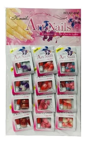 UÑAS POSTIZAS DECORADAS X12