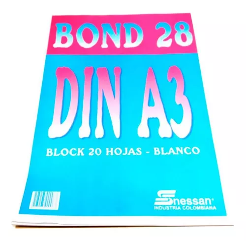 BLOCK DIN A3 FORMATO HORIZONTAL 20H