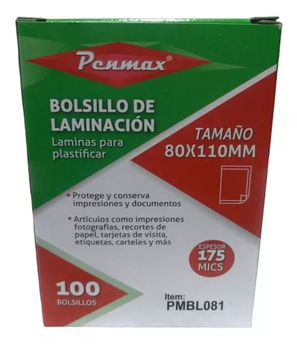BOLSILLO LAMINACION TARJETA .80X110 X100