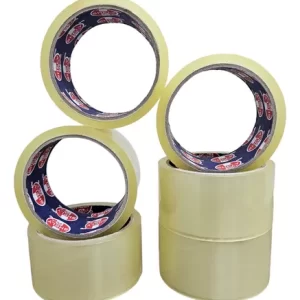 CINTA TRANSPARENTE ANCHA DE 30 MTS X6