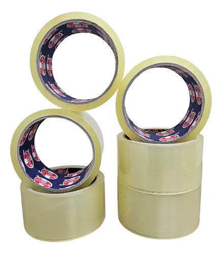 CINTA TRANSPARENTE ANCHA DE 30 MTS X6