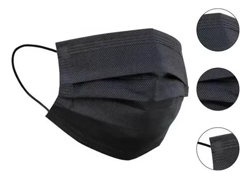 TAPABOCAS X 50 NEGRO TERMOSELLADO