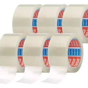 CINTA TRANSPARENTE  ANCHA DE 50 METROS X6