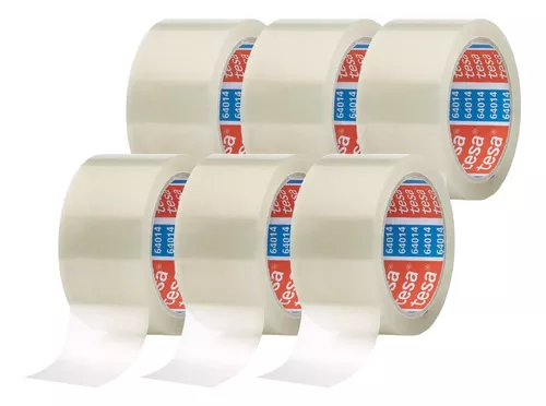 CINTA TRANSPARENTE  ANCHA DE 50 METROS X6