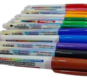 MARCADOR DISPLEY BORRABLE DELGADO X12 COLORES