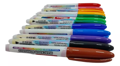 MARCADOR DISPLEY BORRABLE DELGADO X12 COLORES