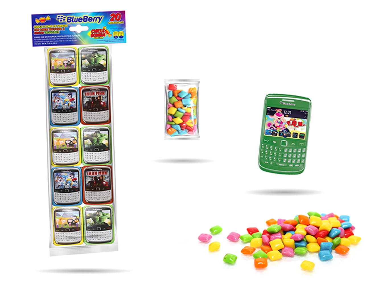 DULCE CELULARES CON CHICLES X20