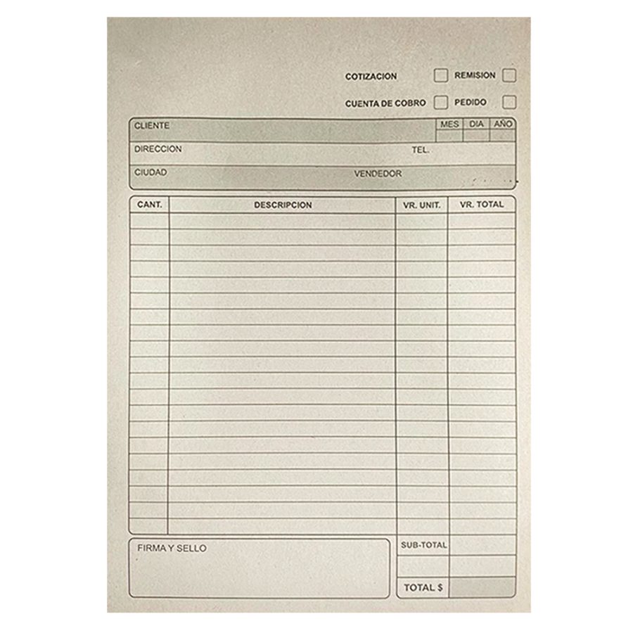 T.FACTURERO PERIODICO GRANDE X50 H *6