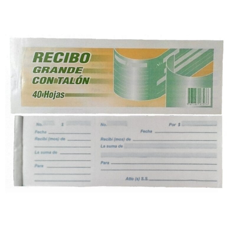 TALONARIO RECIBO GRANDE X80