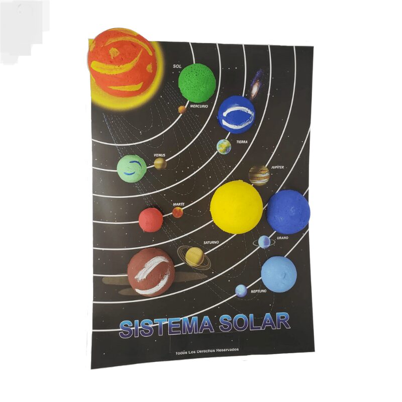 SISTEMA SOLAR EN ICOPOR A COLOR