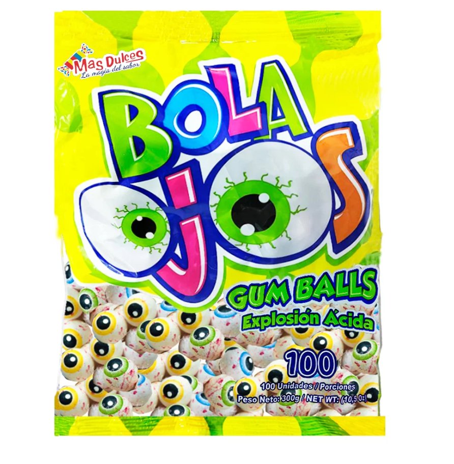 DULCE BOLA DE CHICLE OJO X100